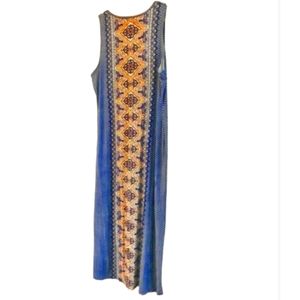 Derek Heart Super Soft Blue & Pink Criss Cross Maxi Dress Size 3X